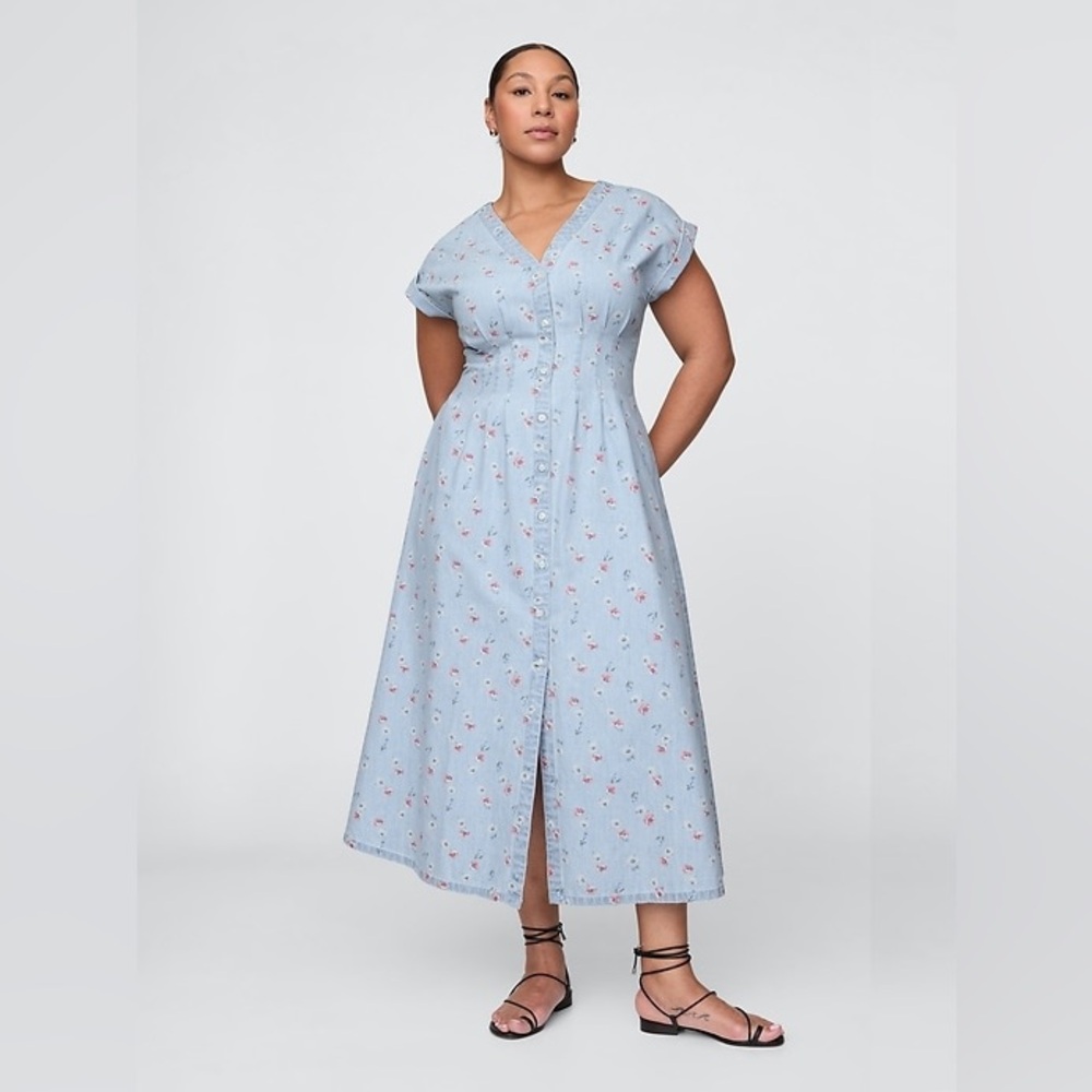 GAP Light Blue Floral Maxi Dress